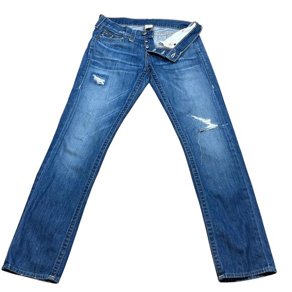 Vintage True Religion Jeans Y2K Size 28 Jordan Straight Leg Distressed denim USA - Picture 8 of 11